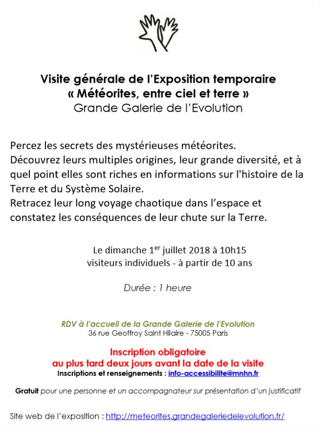 1 Juillet : Exposition « Météorites, entre ciel et terre » à Paris